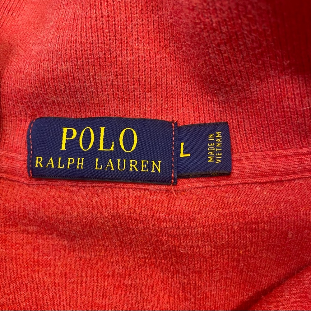Polo Ralph Lauren Sweater Quarter Zip Pullover Sweater Large Red - Picture 8 of 10